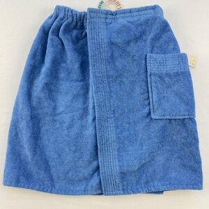 NWT VTG Martex Men's Blue Terry Velour Towel Velcro Waist Coverup Wrap